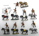 9 Metal / Lead Roman ? Cavalry Soldiers -  Part Painted - (2553)