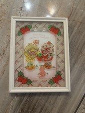VINTAGE 1980 STRAWBERRY SHORTCAKE WALL DECOR FRAMED 8" x 6"