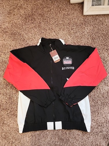 DC United Windbreaker Jacket Mens L Adidas Black Washington MLS Retail $120 - Picture 1 of 7