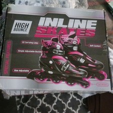 Inline Skates High Bounce Adjustable Pink/Black Large Size 6-9