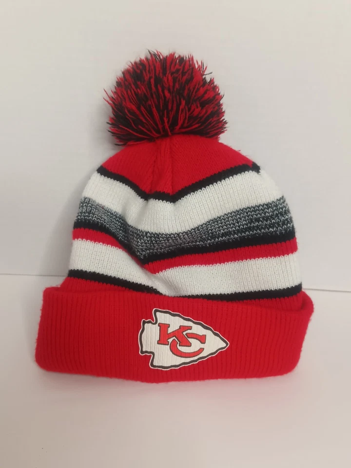 Beanie Kansas City Chiefs Adult Puff Ball Winter Knit Hat Cap - Image 2 of 4