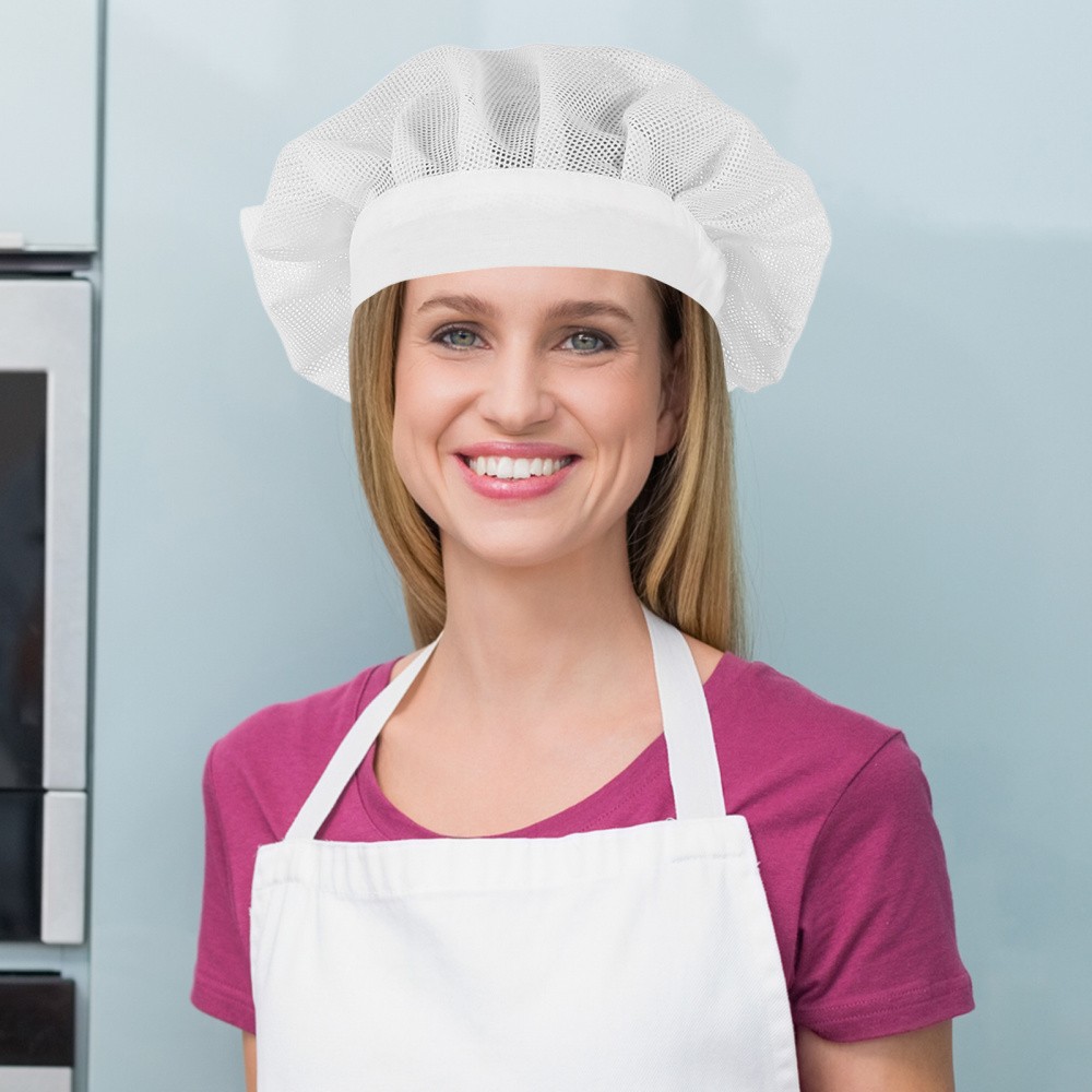 2 Pcs White Chef Hat Hats for Women Breathable Cleaning Working Cap Cook