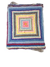 One-of-a-Kind 1960s Handmade Textured Quilt 65x87 Diamond Patchwork, Heavy