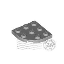 2x LEGO 30357 Piastra Angolo rotondo 3x3 Grigio chiaro | 4645412