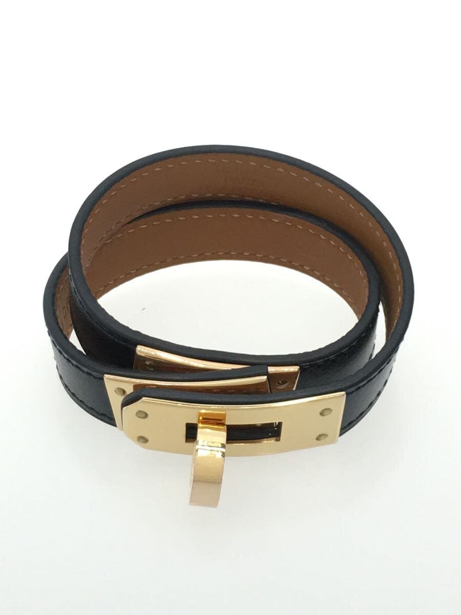 Hermes Bracelet/Leather/Blk/Women// 2722