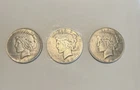 Peace Dollar Silver Coins Lot - 1921, 1924 (x2) $1 Business Strike Circulated