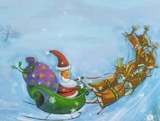 American Greetings Designer Whimsical 25 Christmas Santa Computer Sheets Paper