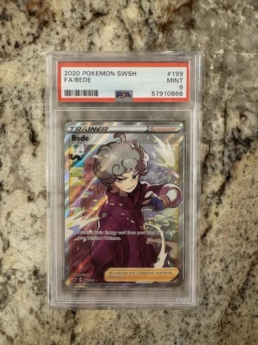 2020 POKEMON SWORD & SHIELD #199 FULL ART/BEDE PSA 9