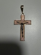 Kreuz Anhänger 585 Rotgold mit Jesus Gold Weissgold 14 Karat bicolor 3,6 g