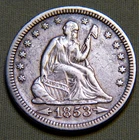 1853 United States Seated Liberty Silver Quarter EF - Lot 1131