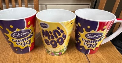 3 Cadbury Creme Ei und Mini Ei Sammlerstücke Becher Set NEU