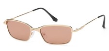 Women Modern Square Sunglasses Gold Frame Pink Lens Tinted UV400 Metal Summer