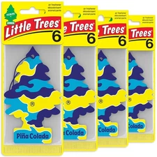 Little Trees Hanging Car and Home Air Freshener, Pina Colada Scent - Pack of 24