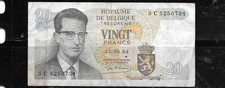 BELGIUM #138 1964 20 FRANCS VG CIRCULATED BANKNOTE PAPER MONEY CURRENCY NOTE