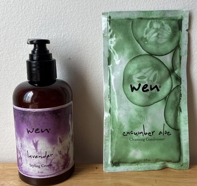 WEN 6 Oz Styling Crème Lavender  W/2 Oz Cleansing Conditioner Cucumber Aloe NEW
