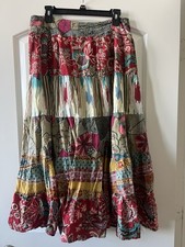 Women's Elegant Summer Full Length Boho Floral Print Pleated Chiffon Skirt