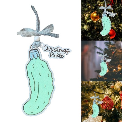 Set of 3 Cartoon themed Cucumber Ornaments Perfect for Holiday Decoration - Picture 2 of 8