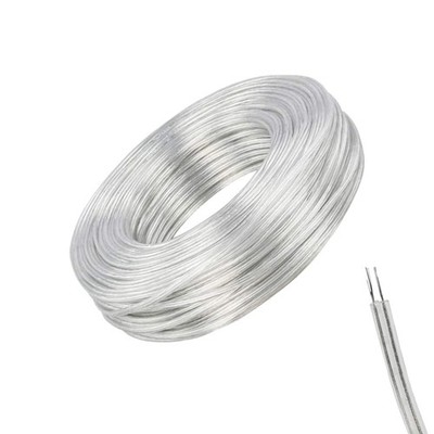 PVC Kabel 10m, 2-Core, 3mm, transparent, flexible, Kupfer, Niederspannung, st...