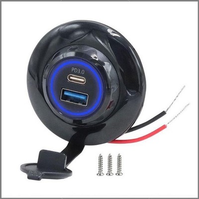 Panel Mount Dual USB Auto Ladeger?t 30W PD Schnellladeger?t f��r 12 Volt und 2