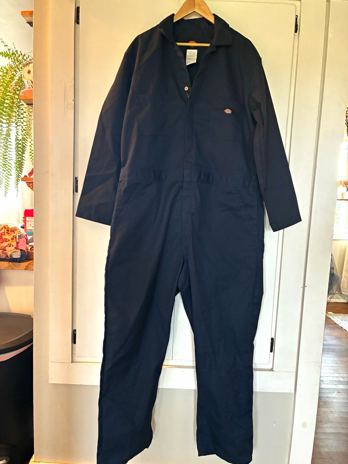 Dickies Navy Twill Work Coveralls XL  Full Zip Relaxed Straight Leg MPN 48611DN image 1
