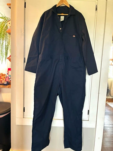 Dickies Navy Twill Work Coveralls XL  Full Zip Relaxed Straight Leg MPN 48611DN - product listing photo