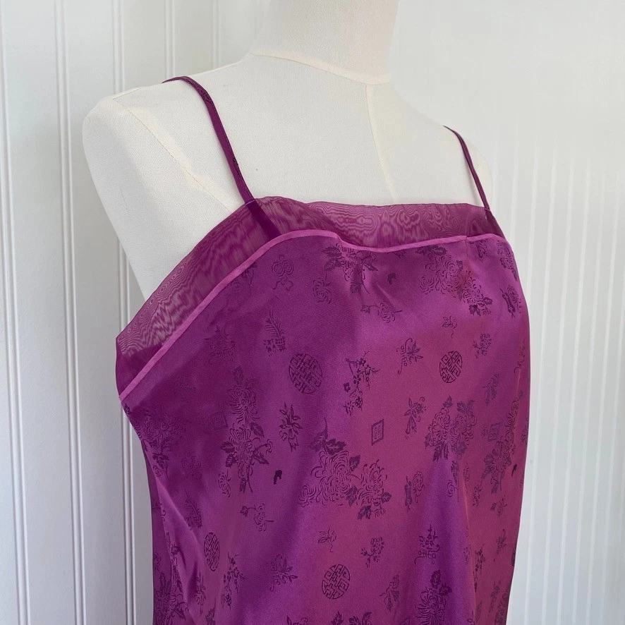 复古女式缎面长裙 L 码亚洲印花仙女奇思妙想 Y2K 90 年代 — 第 4/4 张图片