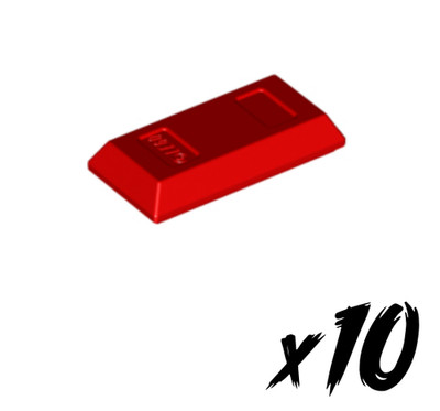 10x LEGO 99563   Barren Ingot Bar   red