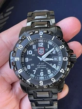 LUMINOX F-117 Nighthawk Black Stainless Steel 200M Quartz Watch w/ Box