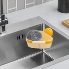 Cesta escurridora de fregadero de cocina de baño, ventosa prensa fregadero escurridor cesta