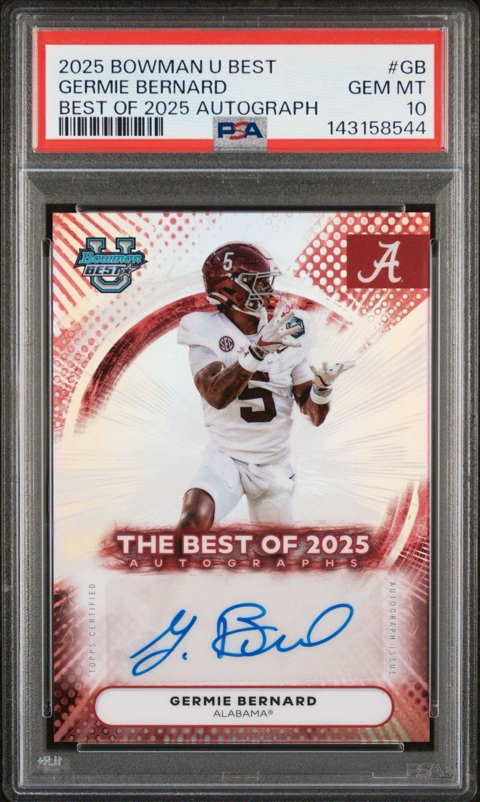 2025 BOWMAN U BEST GERMIE BERNARD BEST OF 2025 AUTOGRAPH LOW POP PSA 10 view 5