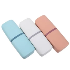 3 PCS Toothbrush Travel Holder Case for Traveling Portable Container