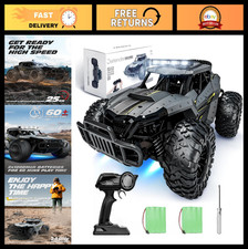 High-Speed 2WD Remote Control Truck, 20 KM/H, Rechargeable, LED Lights, Outdoor