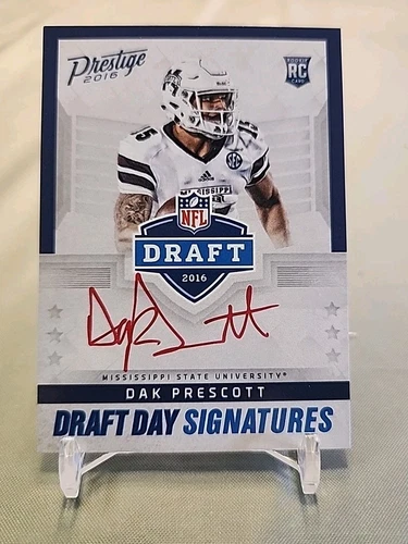 2016 Panini Prestige - Draft Day Signatures Dak Prescott #DP Red Ink (AU, RC)