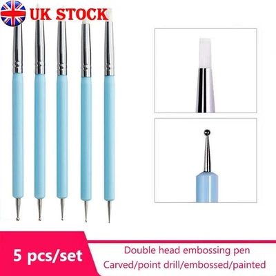 DIY Carving Silicone Dotting Nail Art Brush Pottery Clay Sculpting Tool