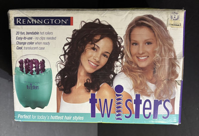 Vintage REMINGTON Twisters 20 Bendable Hair Hot Rollers H-2030 Box  Used Once.