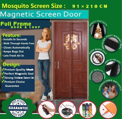 Magnetic Screen Protection Mosquito Door Net Curtain W/ full Frame Hook & Look - 第 6/8 張圖片