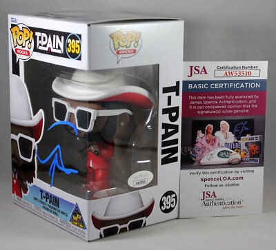 T-PAIN SIGNED FUNKO POP ROCKS NB GAMING FIGURE 395 RARE RAPPER