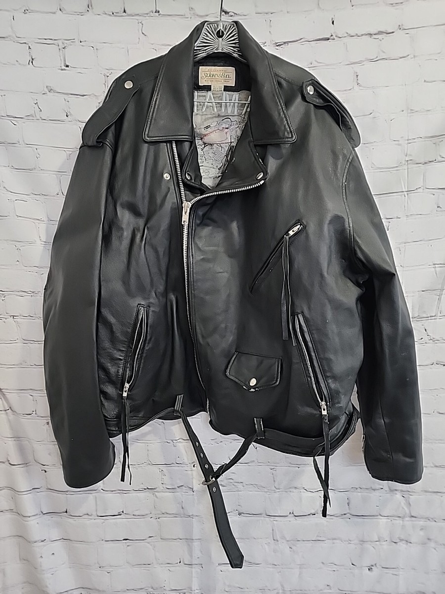Vintage St.John's Bay Men's Black Motorcycle Leather Jacket Vintage St.John's Bay Men's Black Motorcycle Leather Jacket