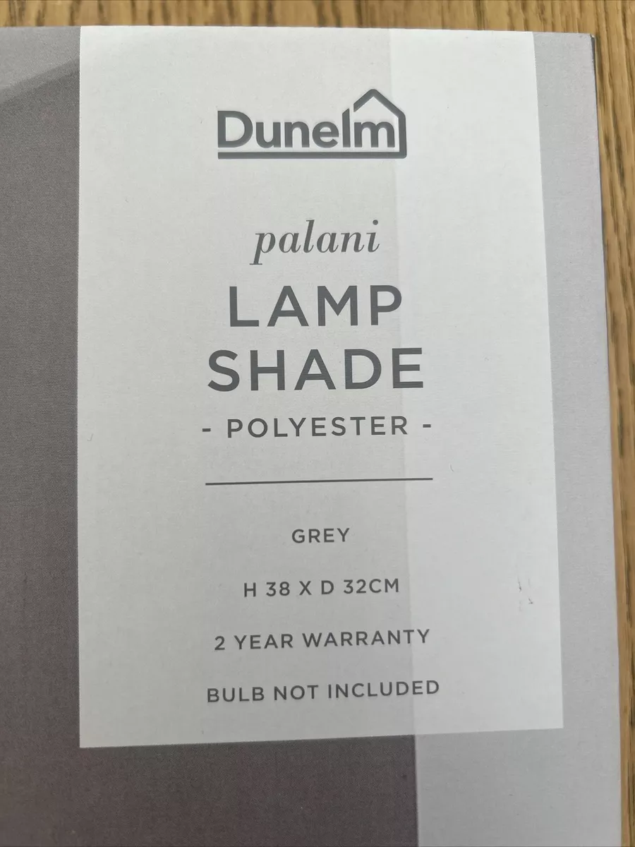 A Dunelm Palani Grey Polyester Lamp Shades 38cm x 32cm New in Box