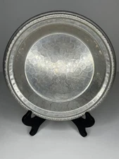 Vintage Everlast Silvercrest Pie Pan Metal Forged Aluminum Hammered  Etched