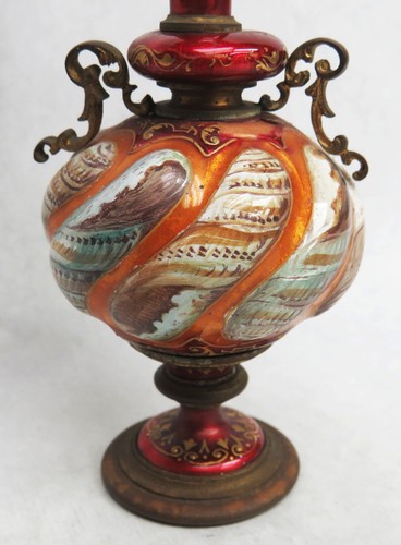 VINTAGE WIENER ÖSTERREICH EMAILLE BRONZE 5" KNOSPENVASE - Bild 8 von 15