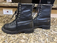 Vintage 90s Women’s UNBRANDED COMBAT MILITARY BLACK BOOTS Vibram Sole SIZE 5