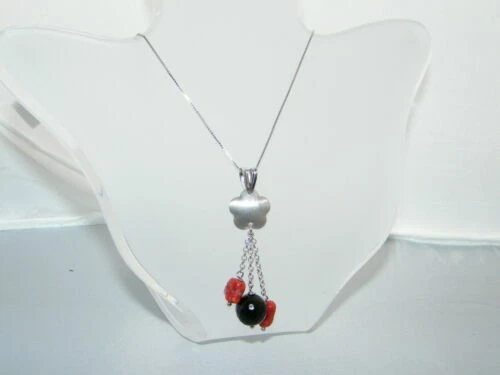 Collane e pendagli di lusso in argento con pietra principale corallo corallo