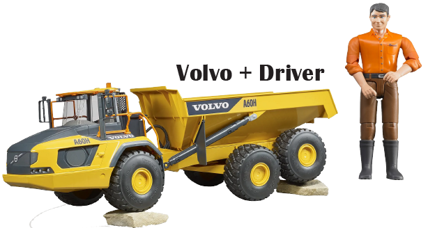BRUDER VOLVO A60H HAULER 02455 with DRIVER 60007 | eBay