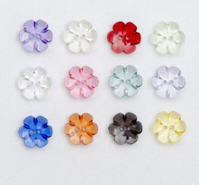 Klar Blume Glas Stil 2 Loch Flach Knöpfe 13 mm 15 mm Baby Strick Kleidung