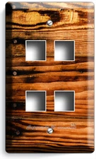 RUSTIC ANTIQUE WOOD PLANKS NAILS STYLE LIGHT SWITCH OUTLET WALL PLATE ROOM DECOR