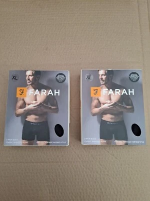 Farah Mens Microfibre Seamless Trunks 2 X 2-Pack! Total 4 Pairs! X-Large Black