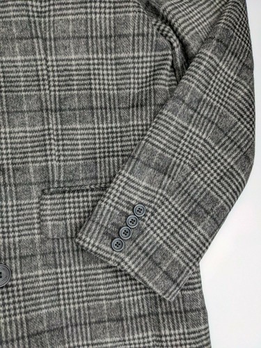 FRENCH CONNECTION Men's Double Breasted Check Overcoat in Grey - SIZE L - Picture 4 of 7