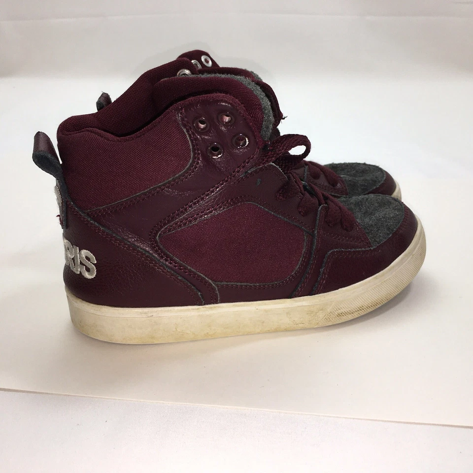 Zapatos de Skate Osiris Niños Talla 3 M Púrpura Oscuro/Gris Cuero Superior Tenis Foto 2 de 4