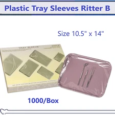 1000 Pcs Dental Disposable Plastic Tray Cover Sleeves Ritter B Size 10.5" x 14"